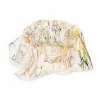 كرسي بذراعين بتصميم عصري من زجاج شبكي متعدد الألوان، صنع في إيطاليا Viadurini