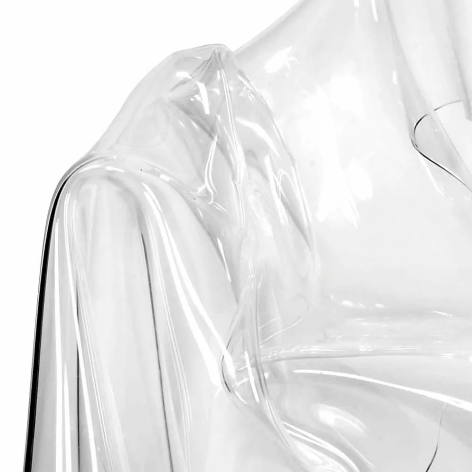 كرسي بذراعين بتصميم عصري شفاف من مادة البليكسيجلاس، صنع في إيطاليا Viadurini