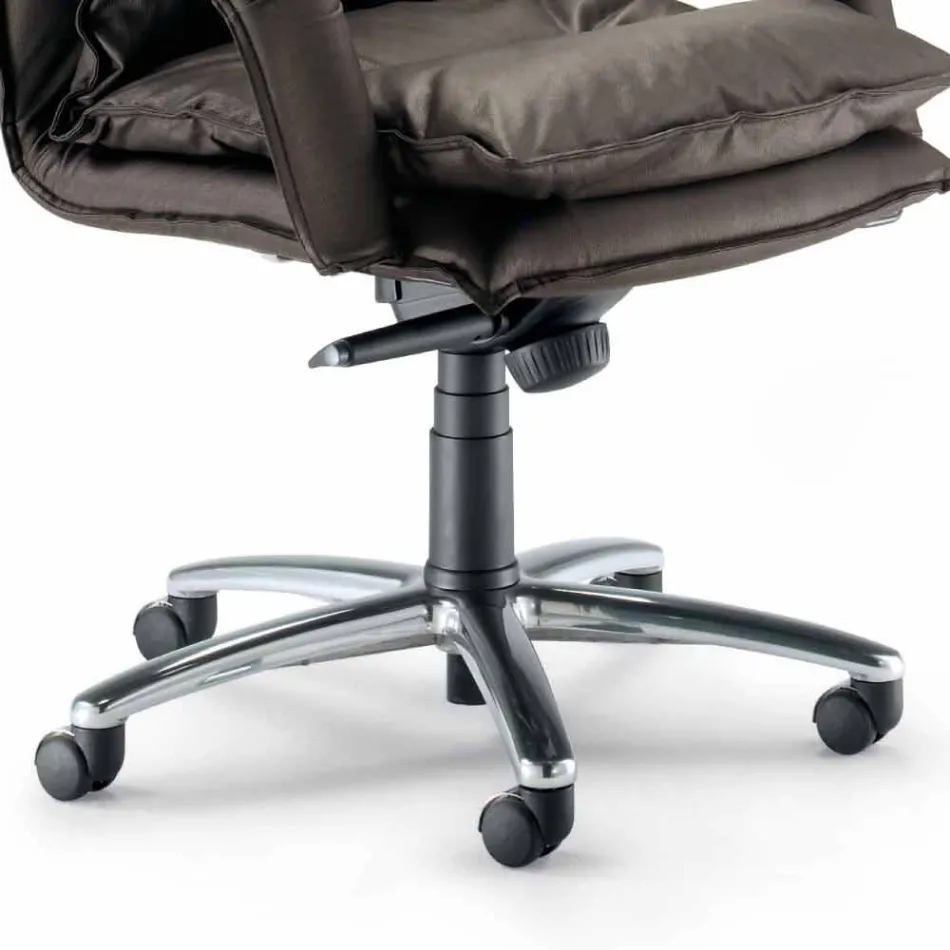 كرسي بذراعين من الجلد الصناعي بتصميم اتجاهي مصنوع في إيطاليا من جيما Viadurini