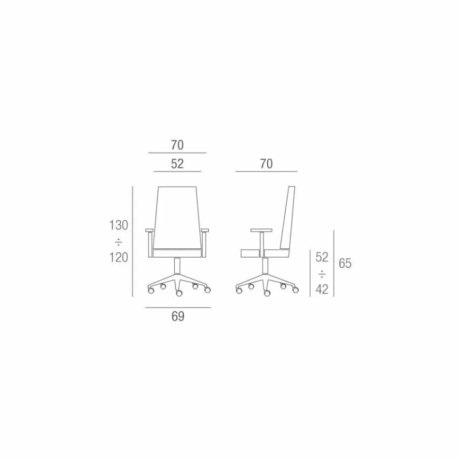 كرسي بذراعين من الجلد الصناعي بتصميم اتجاهي مصنوع في إيطاليا من جيما Viadurini