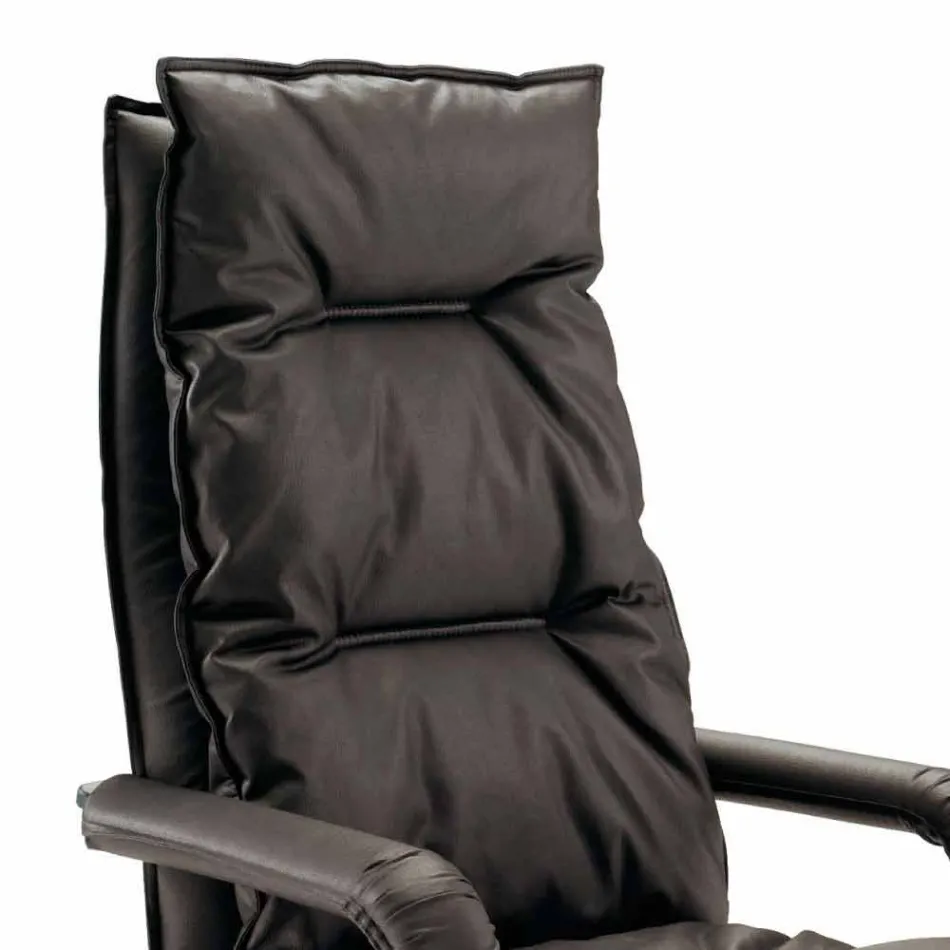 كرسي بذراعين من الجلد الصناعي بتصميم اتجاهي مصنوع في إيطاليا من جيما Viadurini