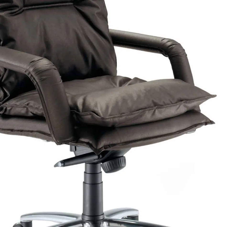 كرسي بذراعين من الجلد الصناعي بتصميم اتجاهي مصنوع في إيطاليا من جيما Viadurini