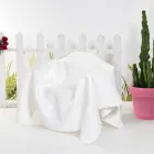 كرسي بذراعين بتصميم عصري من زجاج شبكي أبيض من باريس، صنع في إيطاليا Viadurini