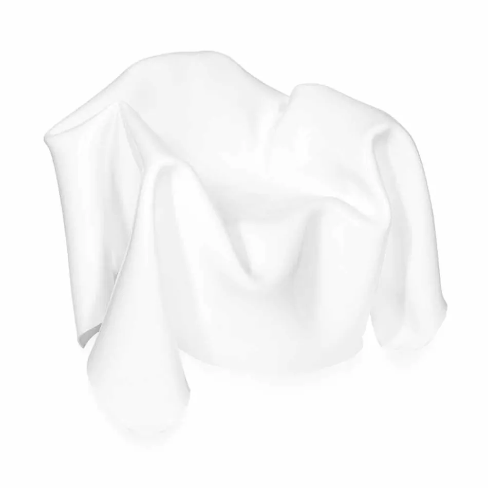 كرسي بذراعين بتصميم عصري من زجاج شبكي أبيض من باريس، صنع في إيطاليا Viadurini