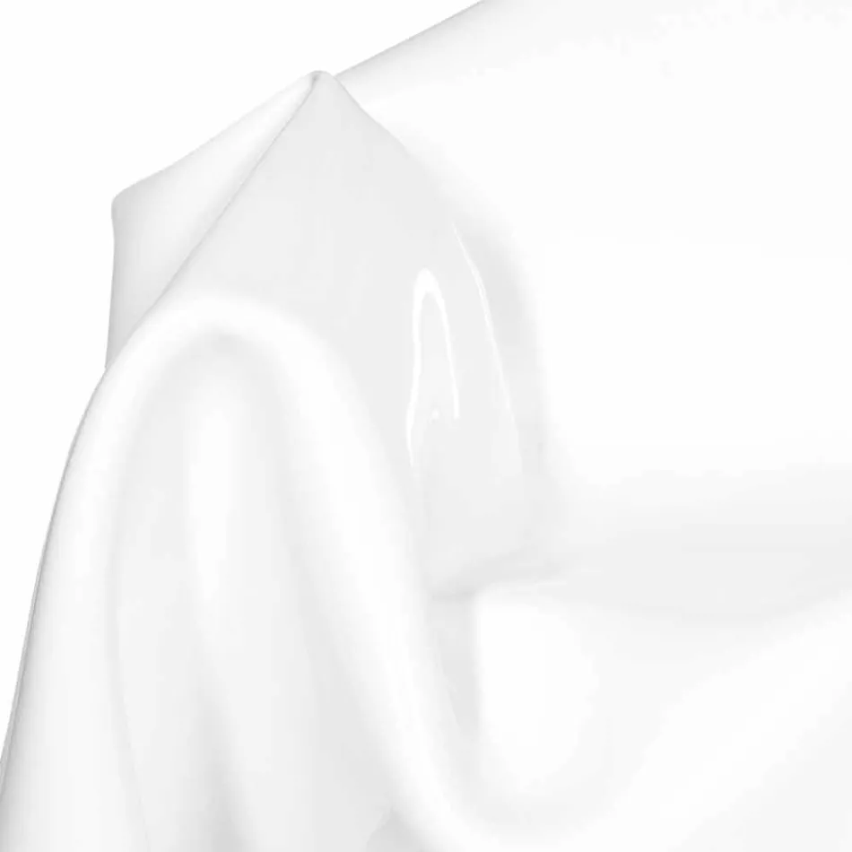 كرسي بذراعين بتصميم عصري من زجاج شبكي أبيض من باريس، صنع في إيطاليا Viadurini