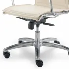 كرسي مكتب تنفيذي مصنوع من جلد البقر من نوع أجاتا فلاور Viadurini