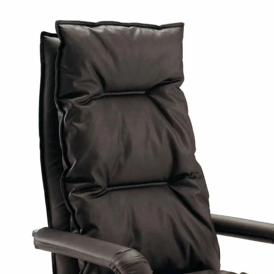 كرسي مكتب تنفيذي معاصر مصنوع من جلد جيما الصناعي Viadurini