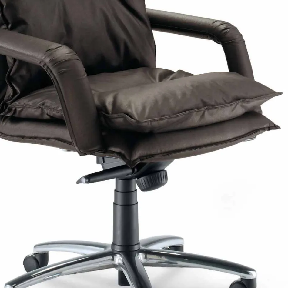 كرسي مكتب تنفيذي معاصر مصنوع من جلد جيما الصناعي Viadurini