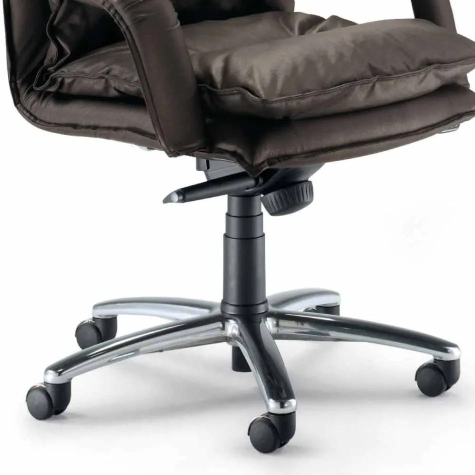 كرسي مكتب تنفيذي معاصر مصنوع من جلد جيما الصناعي Viadurini