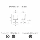 كرسي مكتب تنفيذي معاصر مصنوع من جلد جيما الصناعي Viadurini