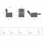 كرسي كهربائي بذراعين مع خاصية الرفع والاسترخاء بمحركين صنع في إيطاليا - مارلين Viadurini