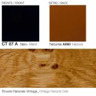 كرسي جلدي دوار بقاعدة خشبية، صنع في إيطاليا - فراشة Viadurini