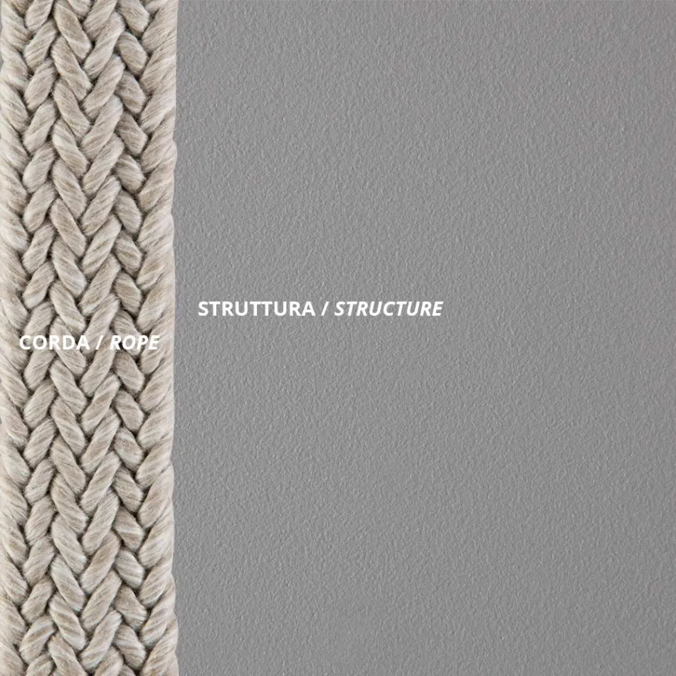 كرسي حديقة قابل للتكديس مصنوع من الفولاذ والحبل، صنع في إيطاليا، قطعتان - راجنار Viadurini