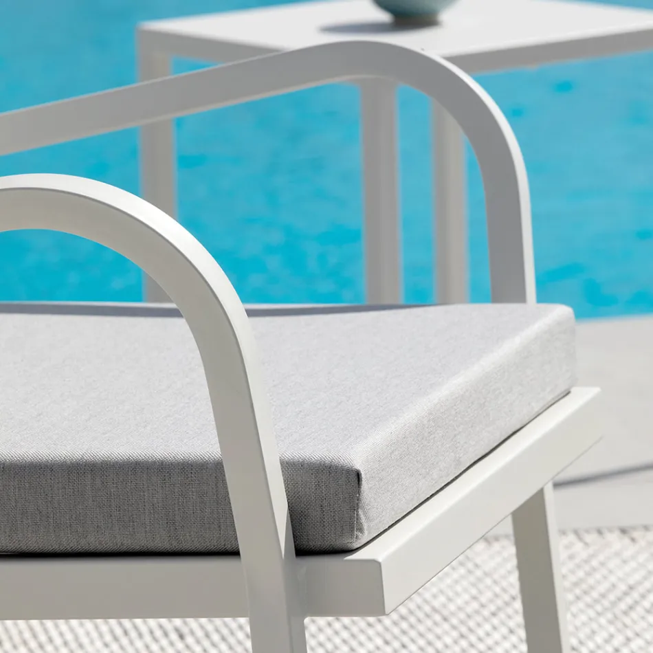 كرسي حديقة قابل للتكديس مصنوع من الفولاذ، صنع في إيطاليا، قطعتان - أبردين Viadurini