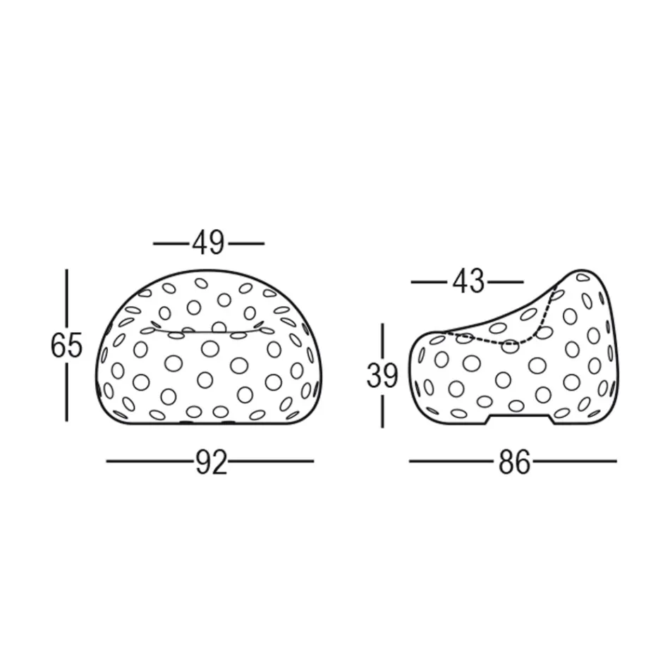 كرسي خارجي مضيء مصنوع من البولي إيثيلين الأبيض، صنع في إيطاليا - Asso Viadurini