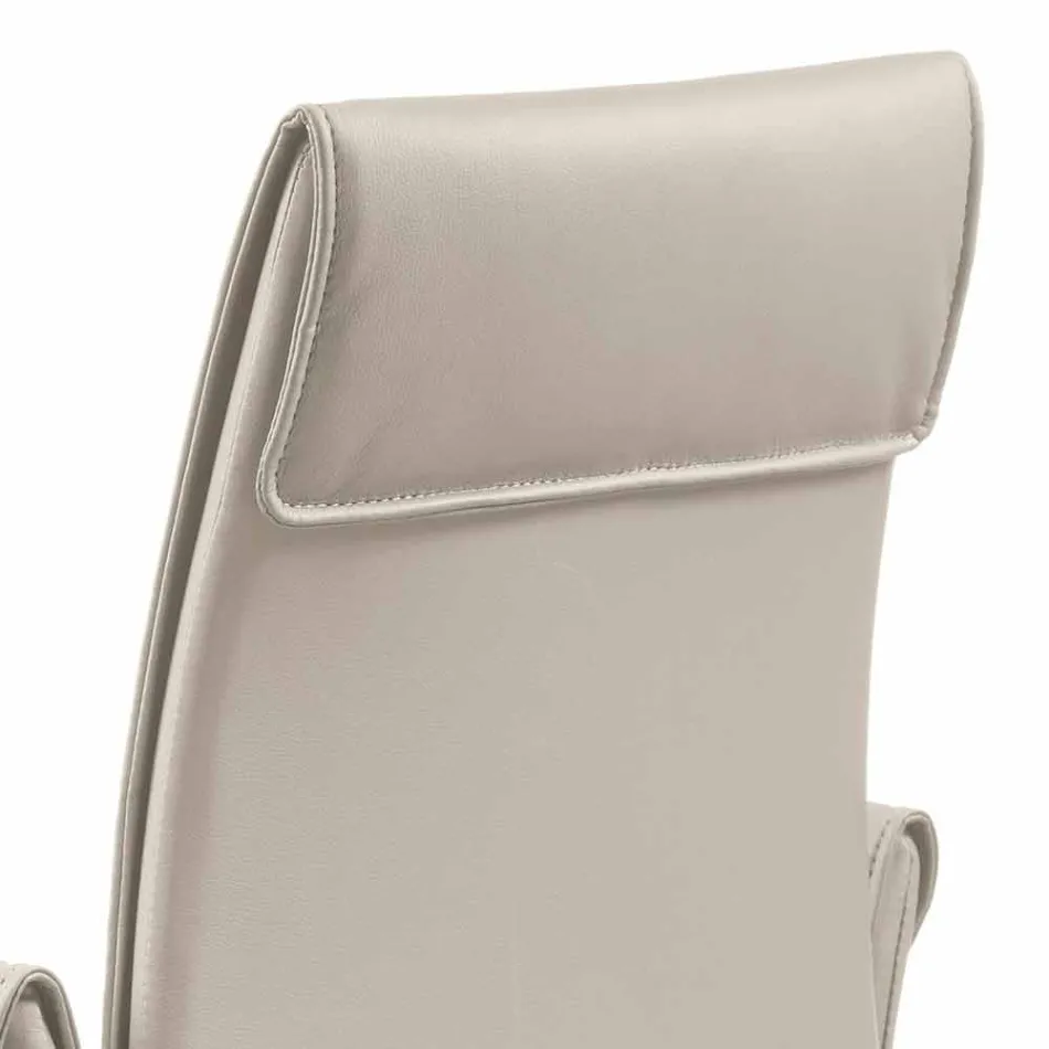 كرسي بذراعين مصنوع في إيطاليا ومغطى بجلد نايلز، بتصميم عصري Viadurini