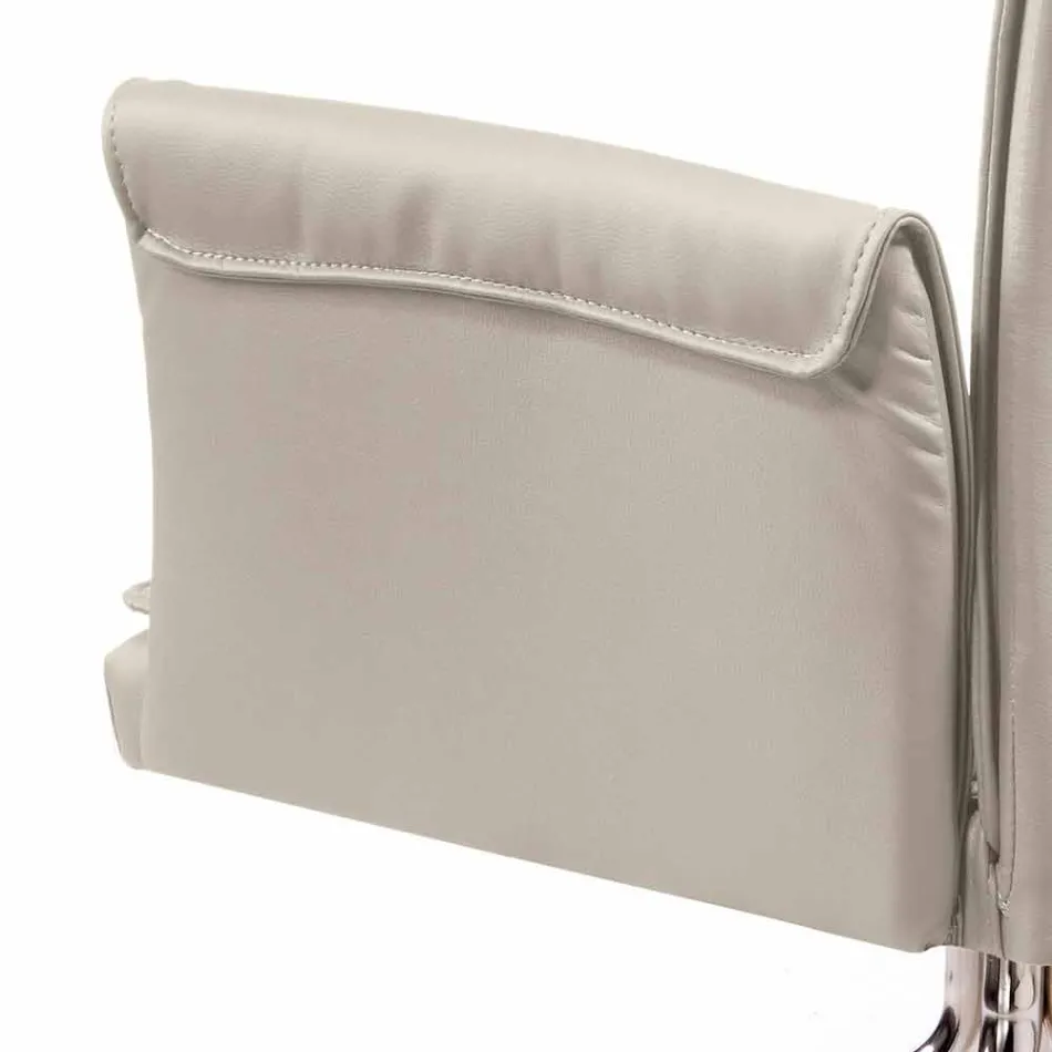 كرسي بذراعين مصنوع في إيطاليا ومغطى بجلد نايلز، بتصميم عصري Viadurini