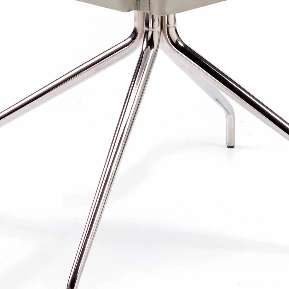 كرسي بذراعين مصنوع في إيطاليا ومغطى بجلد نايلز، بتصميم عصري Viadurini