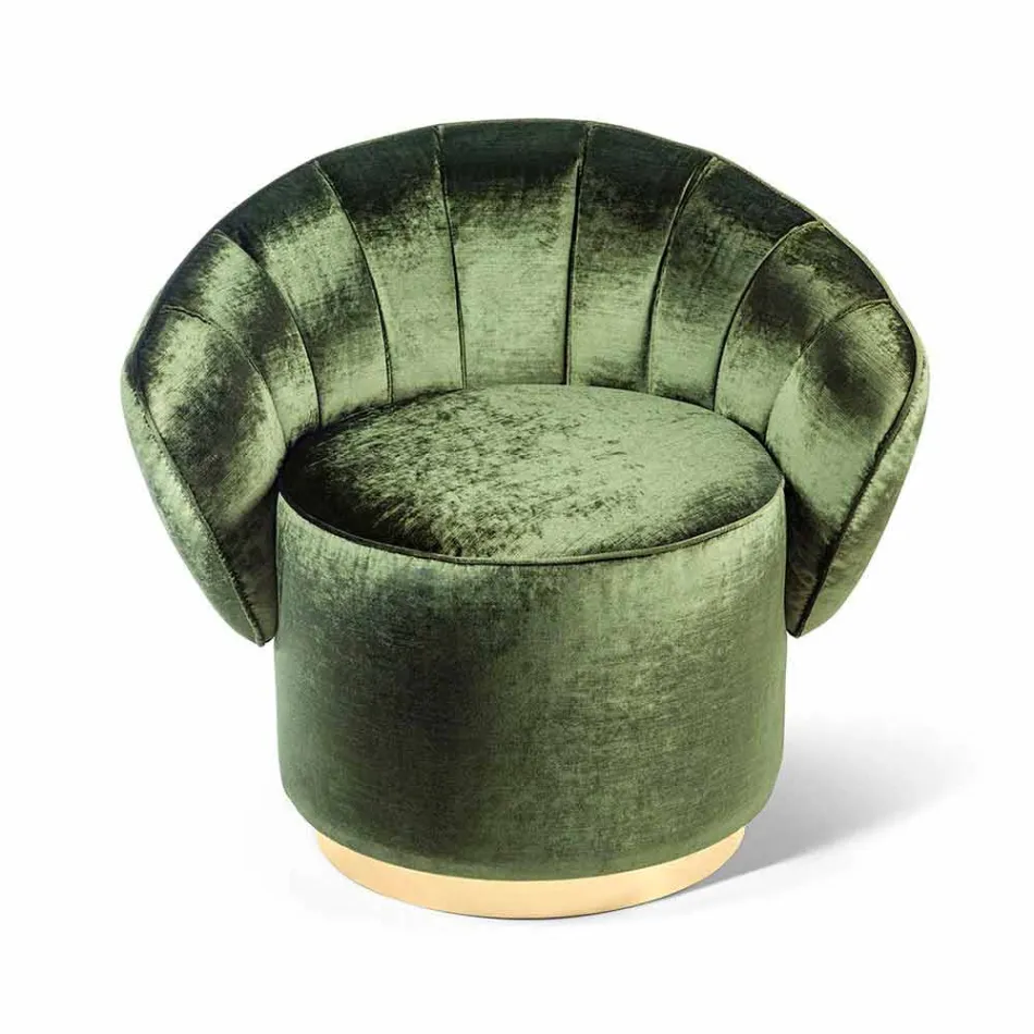 كرسي بذراعين بتصميم عصري منجد بقماش بيل Viadurini