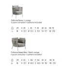 كرسي بذراعين خارجي مصنوع من الفولاذ بأحجام مختلفة ووسائد متضمنة صنع في إيطاليا - برون Viadurini