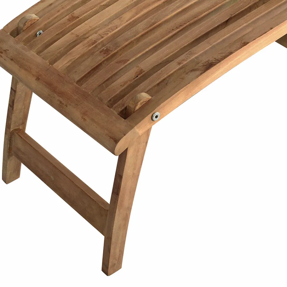 كرسي حديقة متكئ مصنوع من خشب الساج - اليشم Viadurini