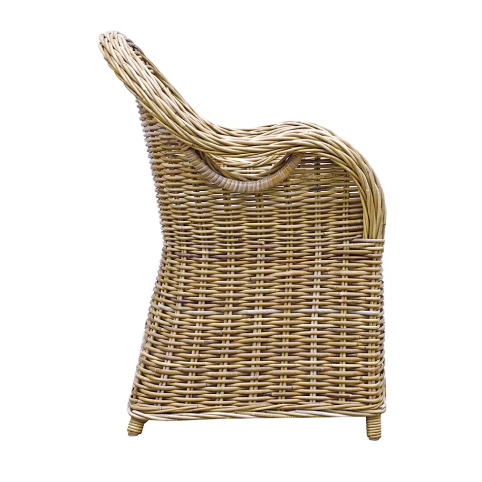 كرسي حديقة مصنوع من الخشب والألياف باللون الرمادي كوبو - ليدو Viadurini