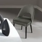 كرسي بذراعين لغرفة المعيشة مصنوع من أقمشة مختلفة مع هيكل خشبي - إدغار Viadurini