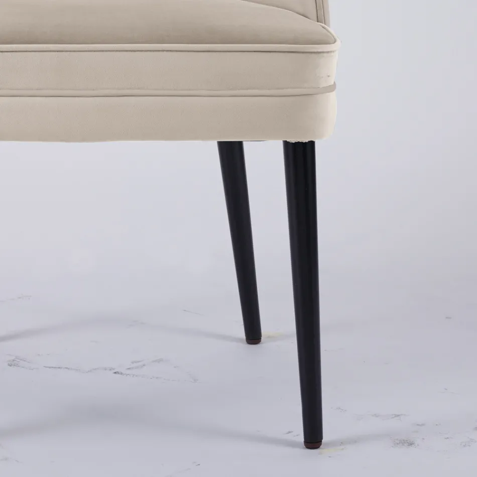 كرسي بذراعين لغرفة المعيشة مصنوع من أقمشة مختلفة مع هيكل خشبي - إدغار Viadurini