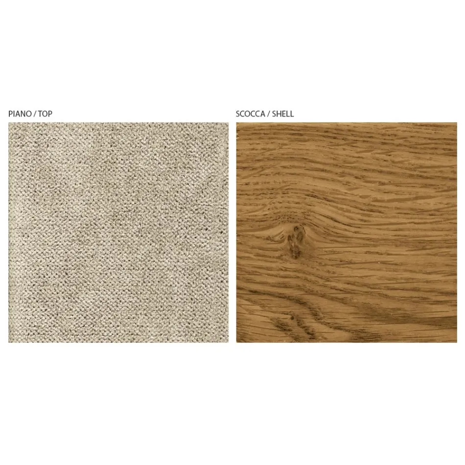 كرسي بذراعين لغرفة المعيشة مصنوع من القماش والخشب الصلب، صنع في إيطاليا - جوردي Viadurini