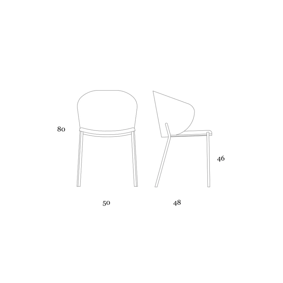 كرسي معدني ومقعد من الكشمير من نيف، صنع في إيطاليا - آيفي Viadurini