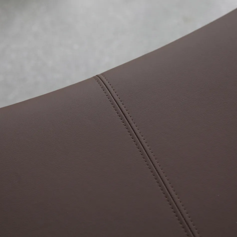 كرسي معدني ومقعد من الجلد البيئي صنع في إيطاليا - بحالة ممتازة Viadurini