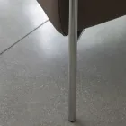 كرسي معدني ومقعد من الجلد البيئي صنع في إيطاليا - بحالة ممتازة Viadurini