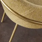 كرسي بذراعين ومقعد معدني من القماش المعاد تدويره صنع في إيطاليا - سيج Viadurini