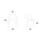 كرسي بذراعين ومقعد معدني من القماش المعاد تدويره صنع في إيطاليا - سيج Viadurini