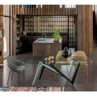 كرسي بذراعين ومقعد معدني من القماش المعاد تدويره صنع في إيطاليا - سيج Viadurini