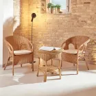 كرسي خارجي من الخيزران مع وسادة مقعد - ناثانيال Viadurini