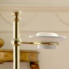 حامل مناشف أرضية مع طبق صابون نحاسي وسيراميكي عتيق - روان Viadurini