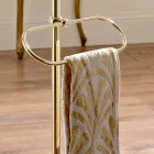 حامل مناشف أرضية مع طبق صابون نحاسي وسيراميكي عتيق - روان Viadurini