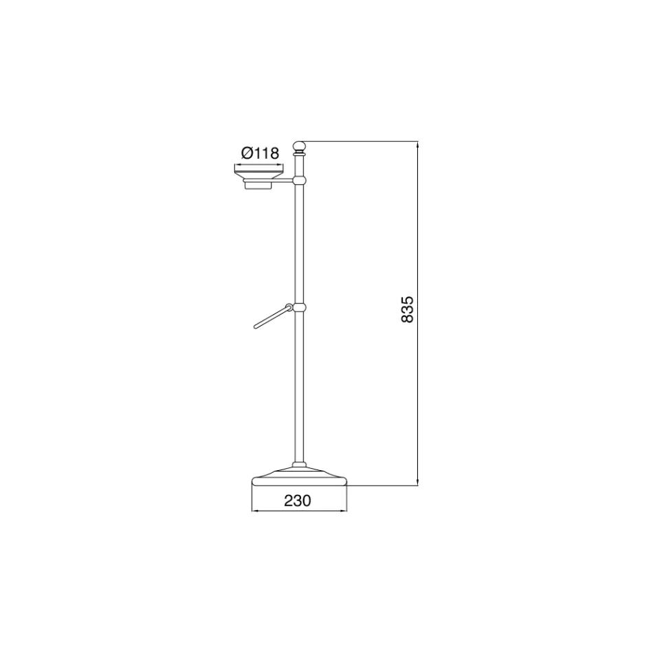 حامل مناشف أرضية مع طبق صابون نحاسي وسيراميكي عتيق - روان Viadurini