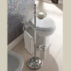 حامل مناشف أرضية مع طبق صابون نحاسي وسيراميكي عتيق - روان Viadurini