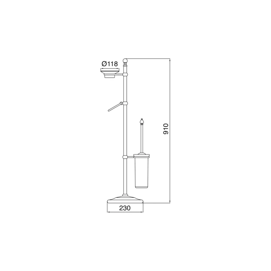 حامل مناشف أرضية مع طبق صابون نحاسي وسيراميكي عتيق - روان Viadurini