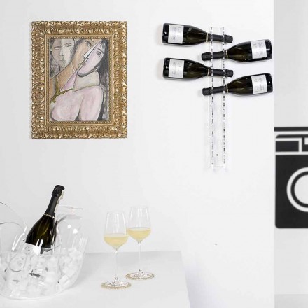 حامل زجاجة شفاف على الحائط للأطفال الصغار L6xH60xP11cm Viadurini