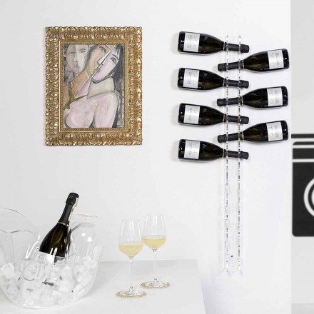 حامل زجاجة شفاف على الحائط من بيبي بيج، الطول 6 سم × الارتفاع 100 سم × العرض 11 سم Viadurini