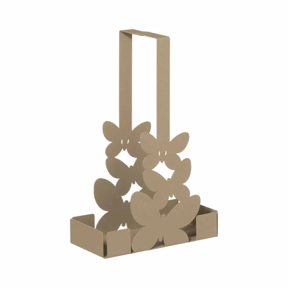 حامل أكواب مزدوج من الحديد باللون الأبيض أو البيج أو العاجي، صنع في إيطاليا - لايدن Viadurini