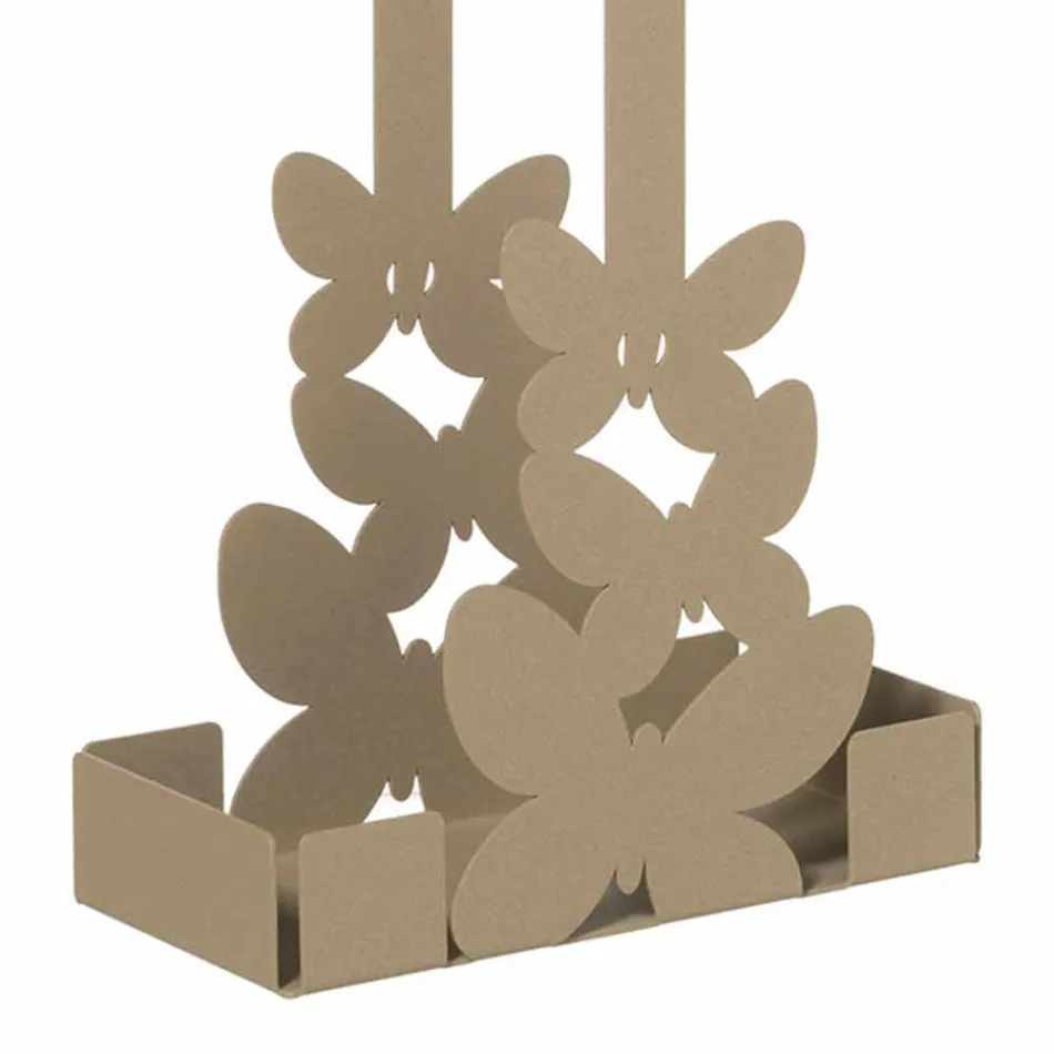 حامل أكواب مزدوج من الحديد باللون الأبيض أو البيج أو العاجي، صنع في إيطاليا - لايدن Viadurini