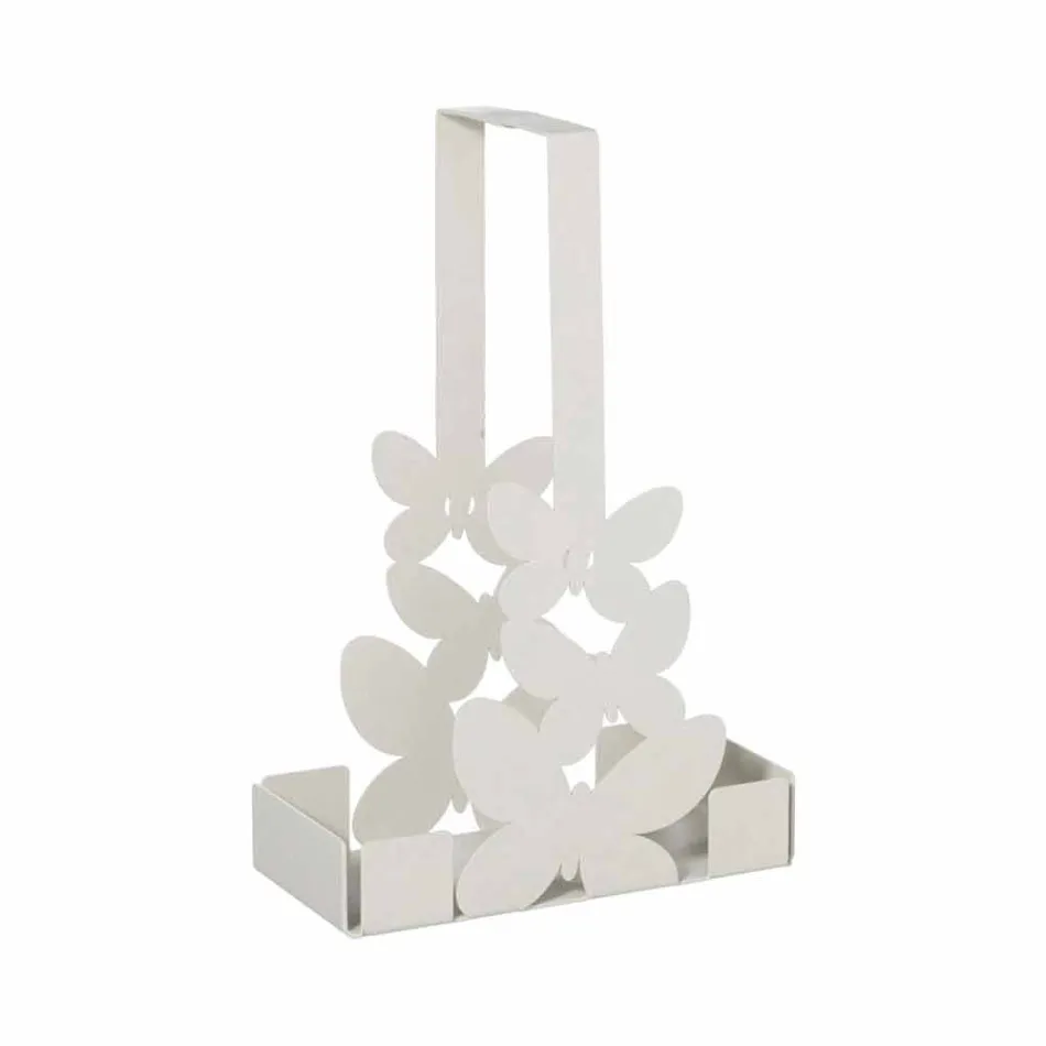 حامل أكواب مزدوج من الحديد باللون الأبيض أو البيج أو العاجي، صنع في إيطاليا - لايدن Viadurini