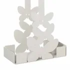 حامل أكواب مزدوج من الحديد باللون الأبيض أو البيج أو العاجي، صنع في إيطاليا - لايدن Viadurini