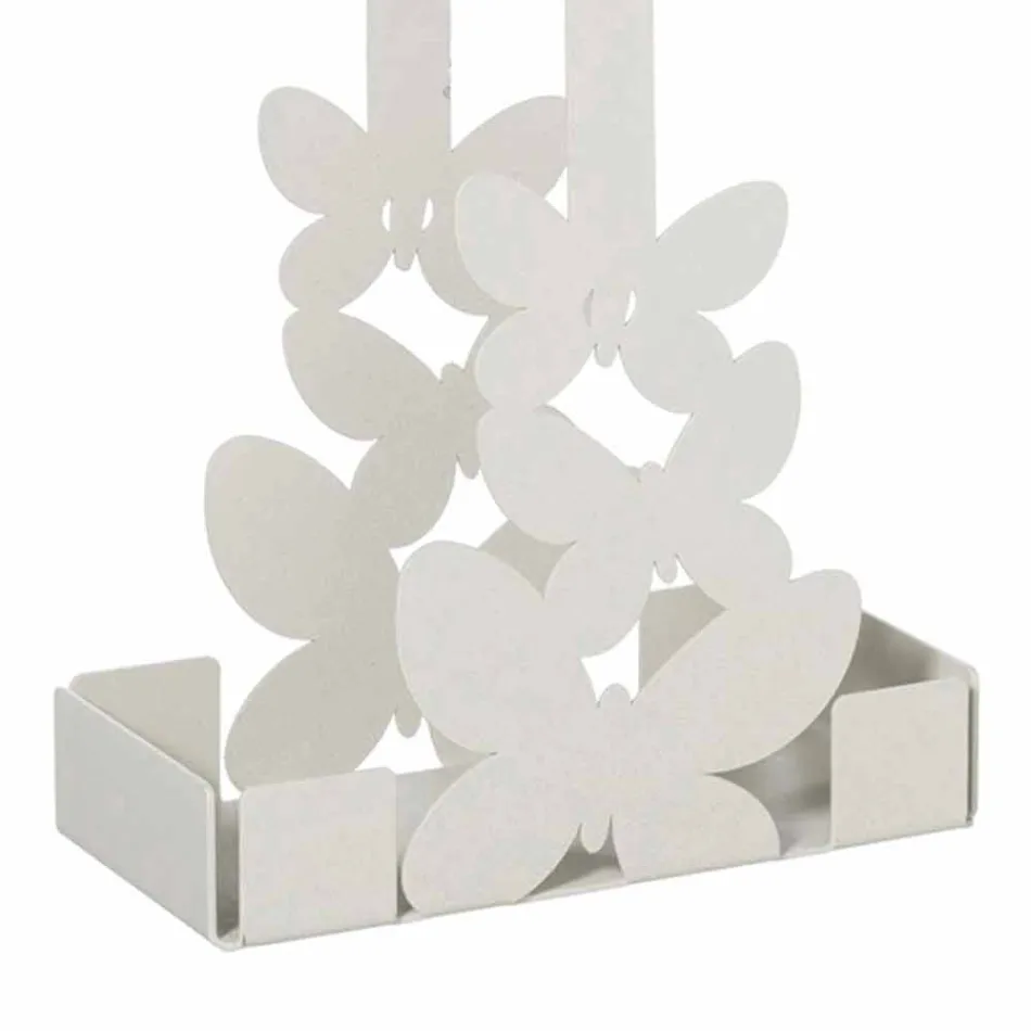 حامل أكواب مزدوج من الحديد باللون الأبيض أو البيج أو العاجي، صنع في إيطاليا - لايدن Viadurini