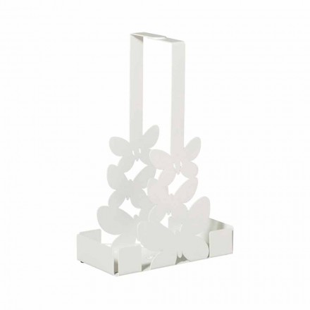 حامل أكواب مزدوج من الحديد باللون الأبيض أو البيج أو العاجي، صنع في إيطاليا - لايدن Viadurini