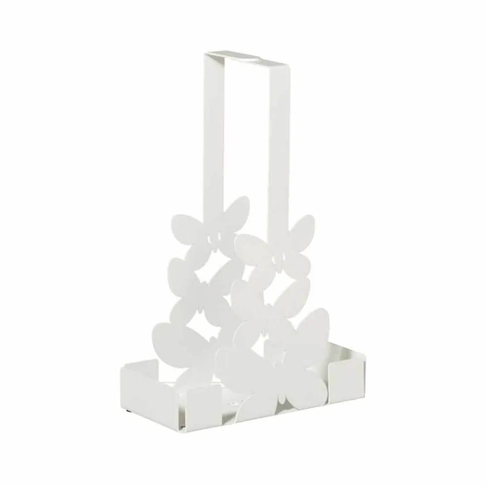 حامل أكواب مزدوج من الحديد باللون الأبيض أو البيج أو العاجي، صنع في إيطاليا - لايدن Viadurini